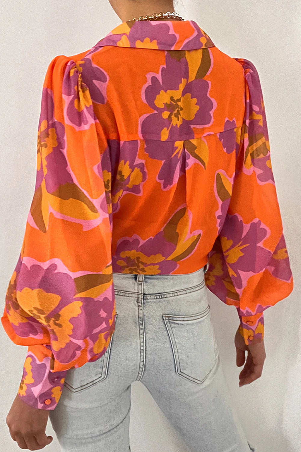 Zebra Stripes Print Lantern Sleeve Shirt