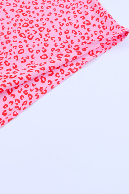 Robe droite à manches mi-longues et imprimé animal