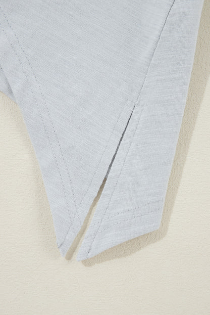 Haut haut bas vert grande taille à fleurs et coutures apparentes