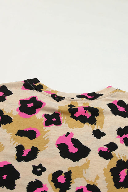 T-shirt ample imprimé léopard boyfriend 