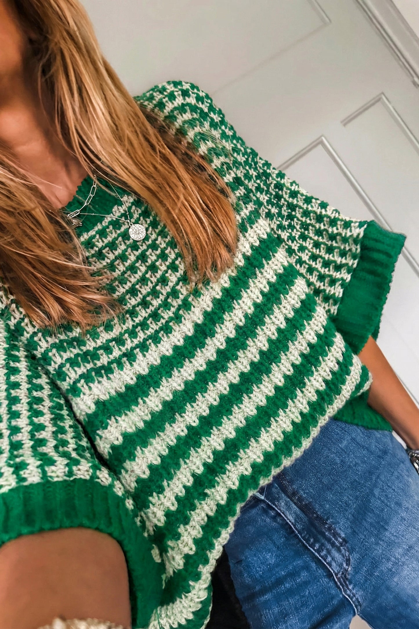 Red 3/4 Draped Sleeve Slouchy Sweater