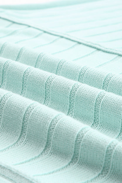 Haut dolman en tricot côtelé marron à coutures apparentes 