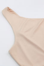 Khaki One Shoulder Side Tie Sleeveless Crop Top