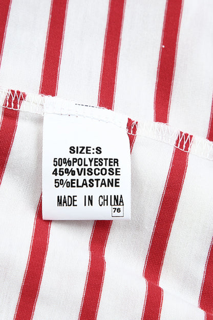 Haut à manches longues boutonné à volants et imprimé rayé