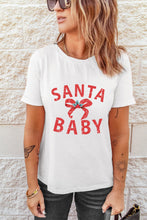 White SANTA BABY Gift Bow Graphic Tee