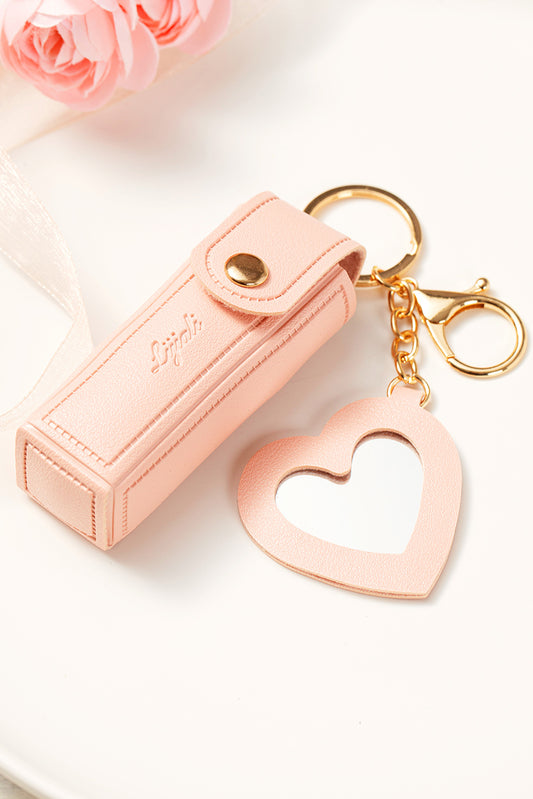 Apricot Pink Portable Lipstick Pocket Keychain