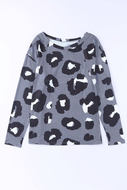 Print Long Sleeve Loose Top