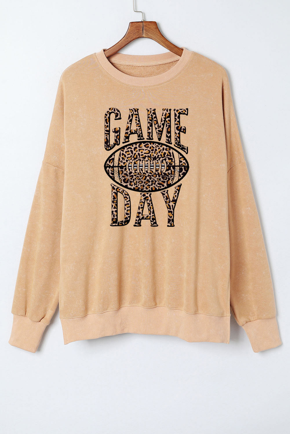 Sudadera caqui con gráfico de leopardo suelto GAME DAY