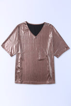 Camiseta extragrande metalizada con textura cobre