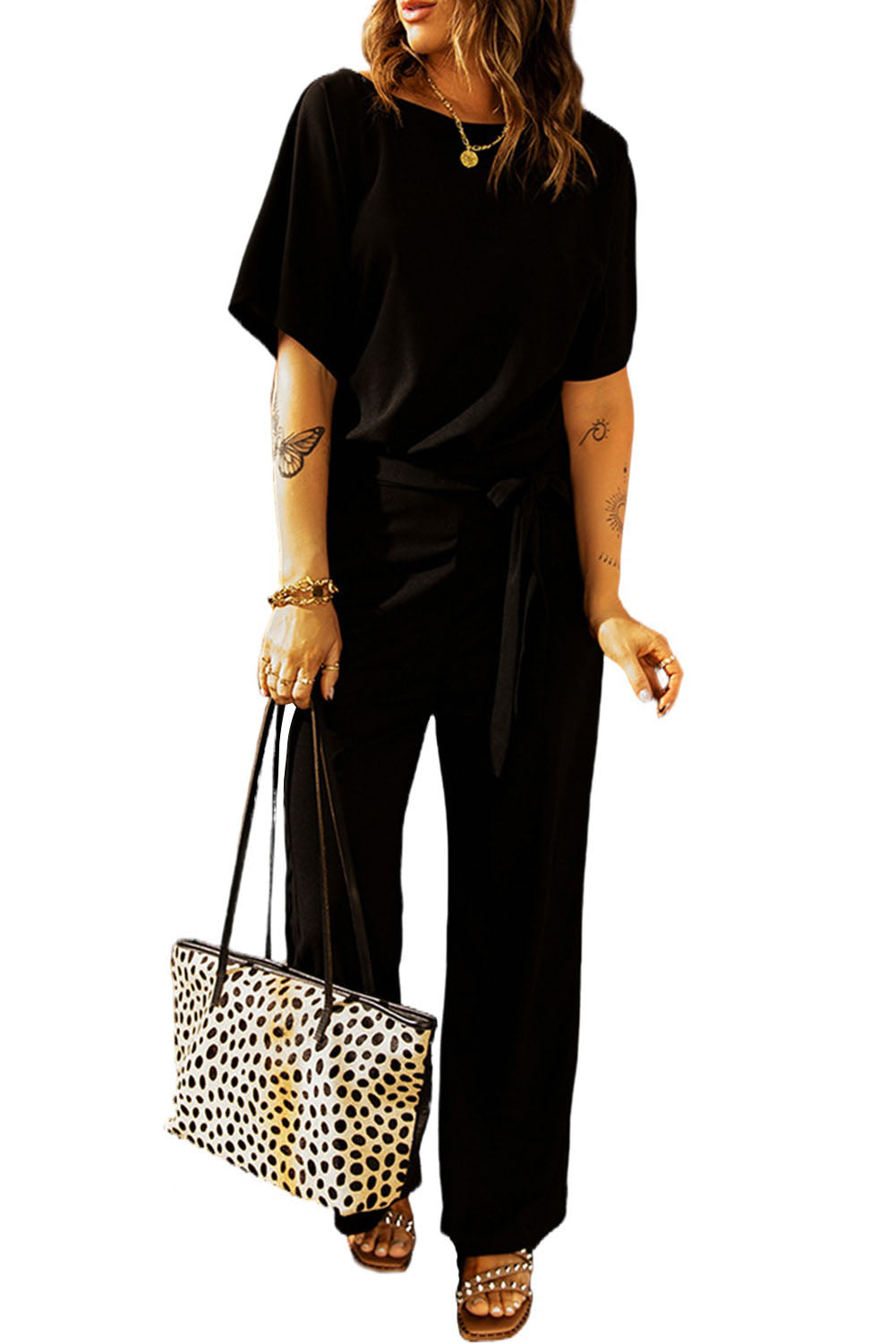 Combinaison large à ceinture 