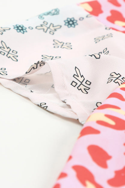 Haut cape multicolore à imprimé animal et floral