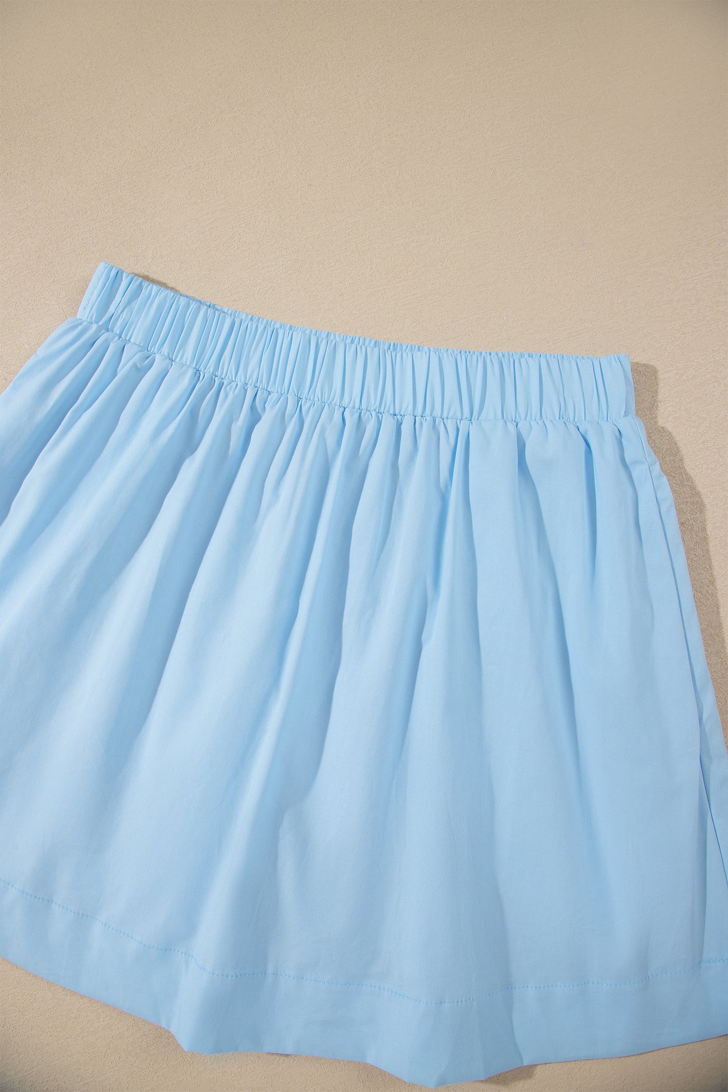 Sky Blue Stripe Slim Tank Contrast Ruffle Mini Skort Set