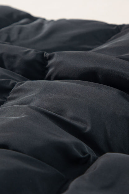 Gilet long noir coupe-vent avec fermeture éclair et poches