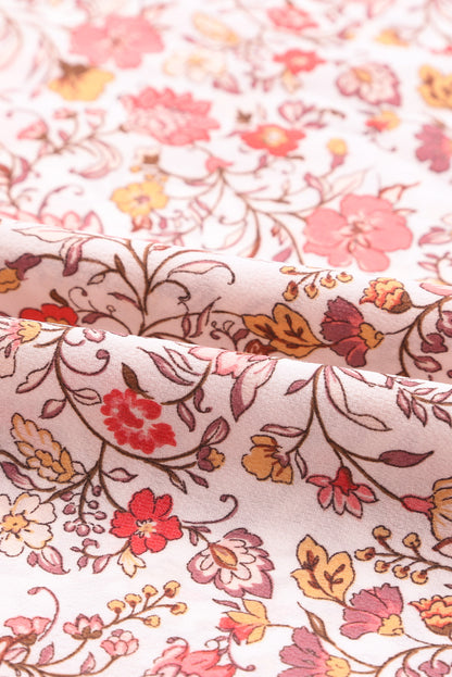 Haut grande taille à imprimé floral et col fendu 