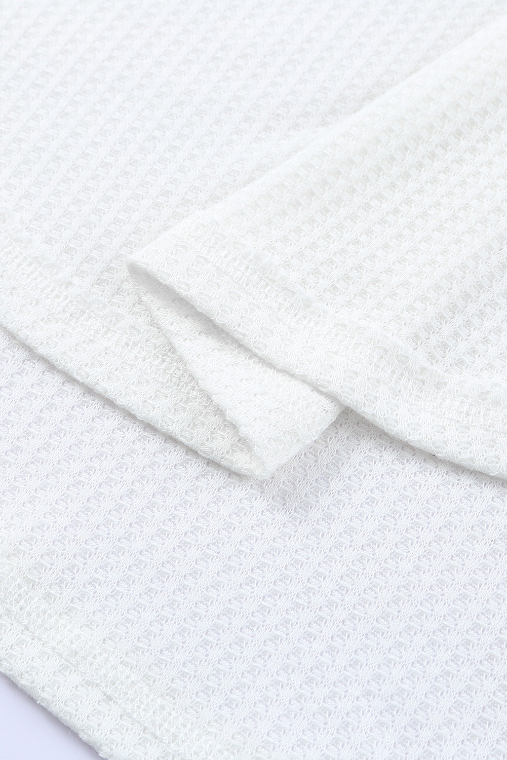 Waffle Knit Drop Shoulder Loose Top