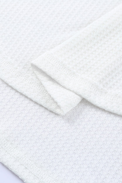 Waffle Knit Drop Shoulder Loose Top