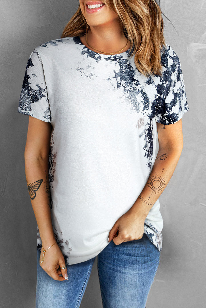 Blank Apparel - T-shirt gris teint et blanchi style western