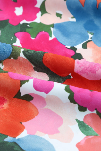 Chemisier à volants et épaules dénudées à imprimé floral