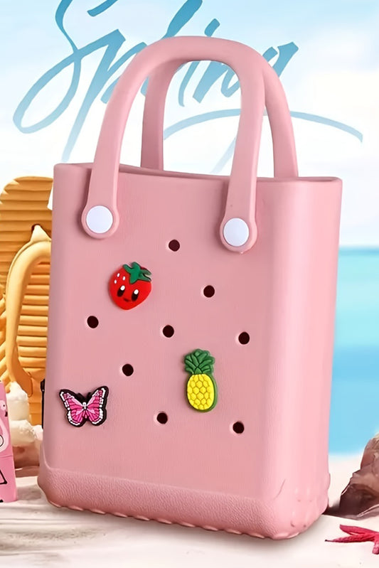 Apricot Pink EVA Self-assembly Detachable Straps Hollow Tote Bag