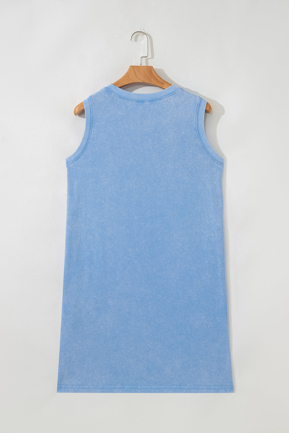 Beau Blue Mineral Wash Tank Mini Dress with Pockets