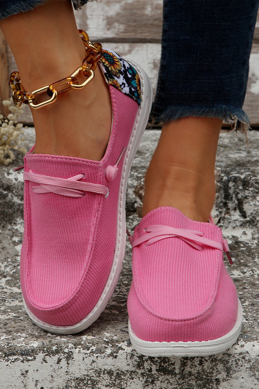 Multicolour Patched Back Heel Slip On Flat Shoes