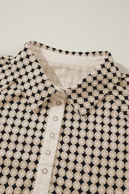 Sweat-shirt noir à col contrasté bicolore grande taille