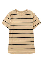 Round Neck Striped Print T-shirt