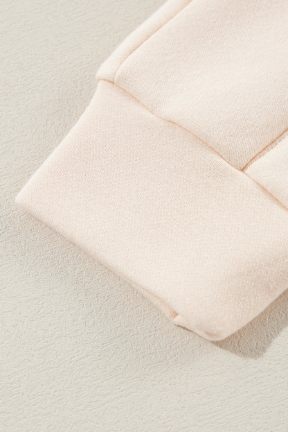 Sweat-shirt à manches chauve-souris et col roulé abricot