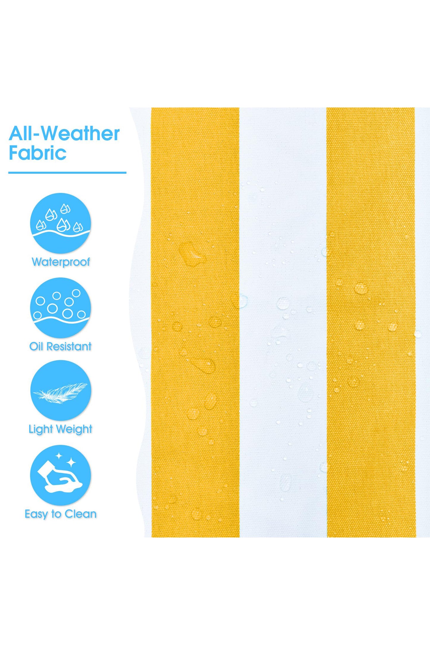 Yellow Striped Waterproof Canvas Large Capacity Tote Bag