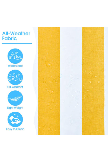 Yellow Striped Waterproof Canvas Large Capacity Tote Bag