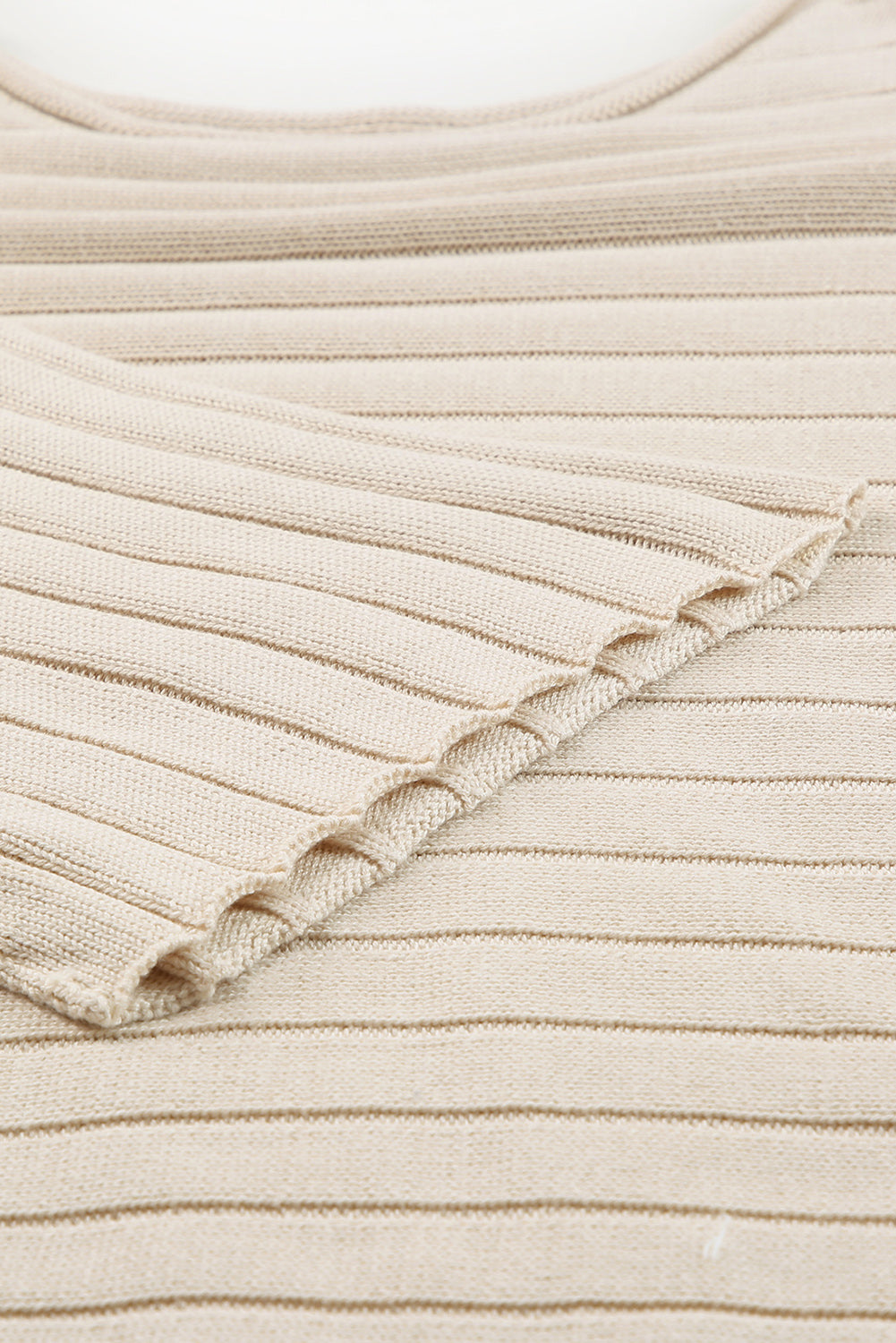 Haut dolman en tricot côtelé marron à coutures apparentes 