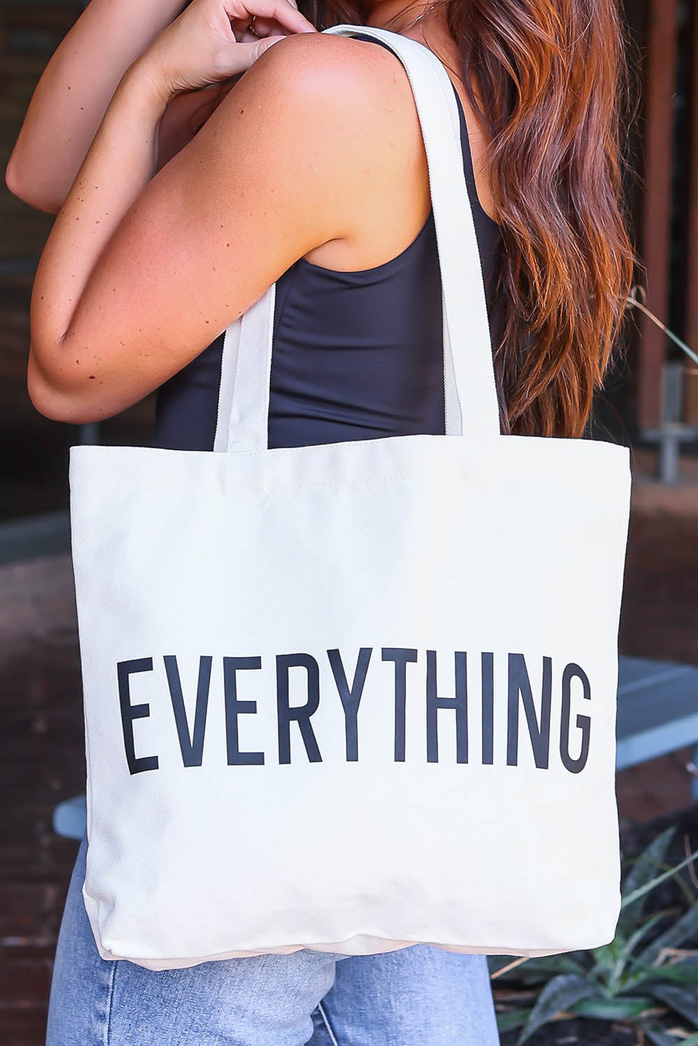 EVERYTHING Bolso Tote Grande con Estampado de Letras 42*8*37cm