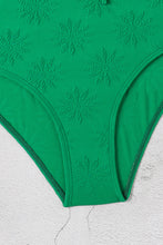 Bright Green  Ruffle Plunge Neck One Piece Swimwear