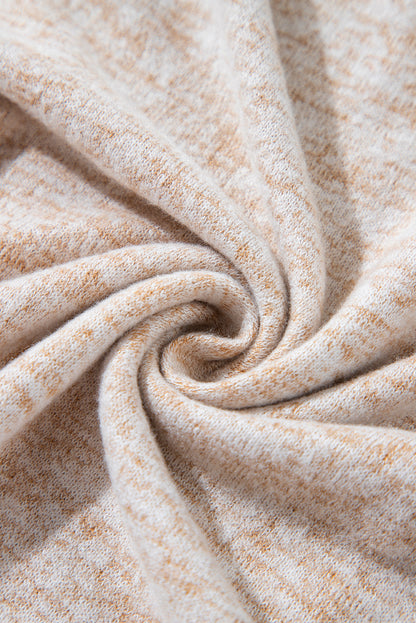 Haut fendu à manches longues et col montant avec cordon de serrage et imprimé abricot