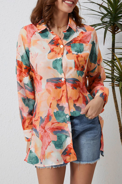 Camisa holgada con estampado floral