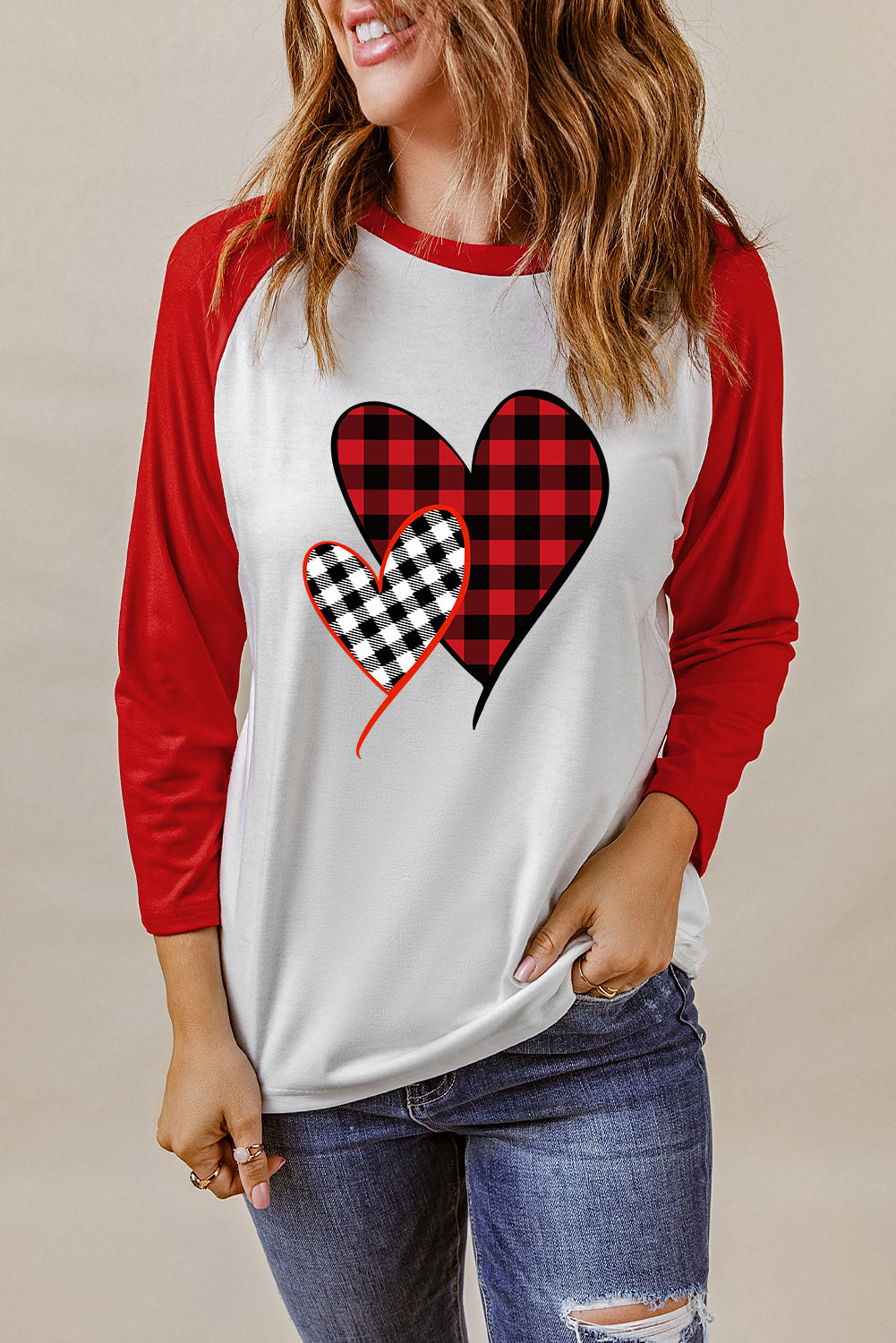 Haut raglan à motif flocons de neige et sapin de Noël