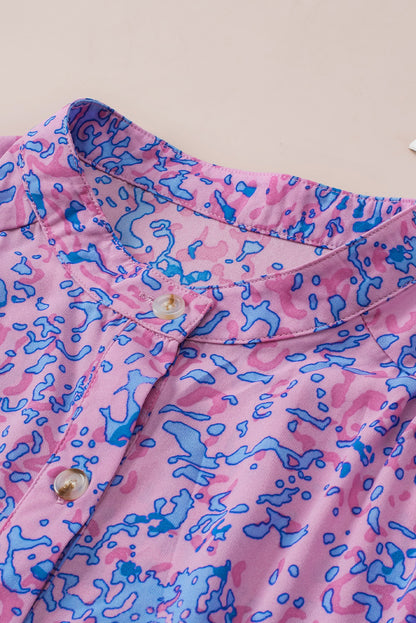 Haut à lacets et volants à imprimé léopard 