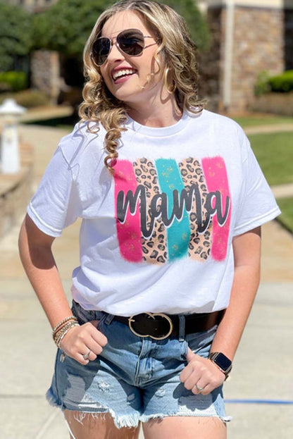 T-shirt ras du cou à imprimé graphique drapeau américain et étoiles