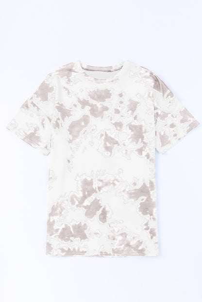 Tie-dye Round Neck Short Sleeve Top