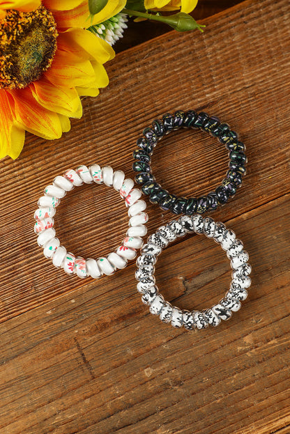 Coletero con cordón para teléfono floral negro