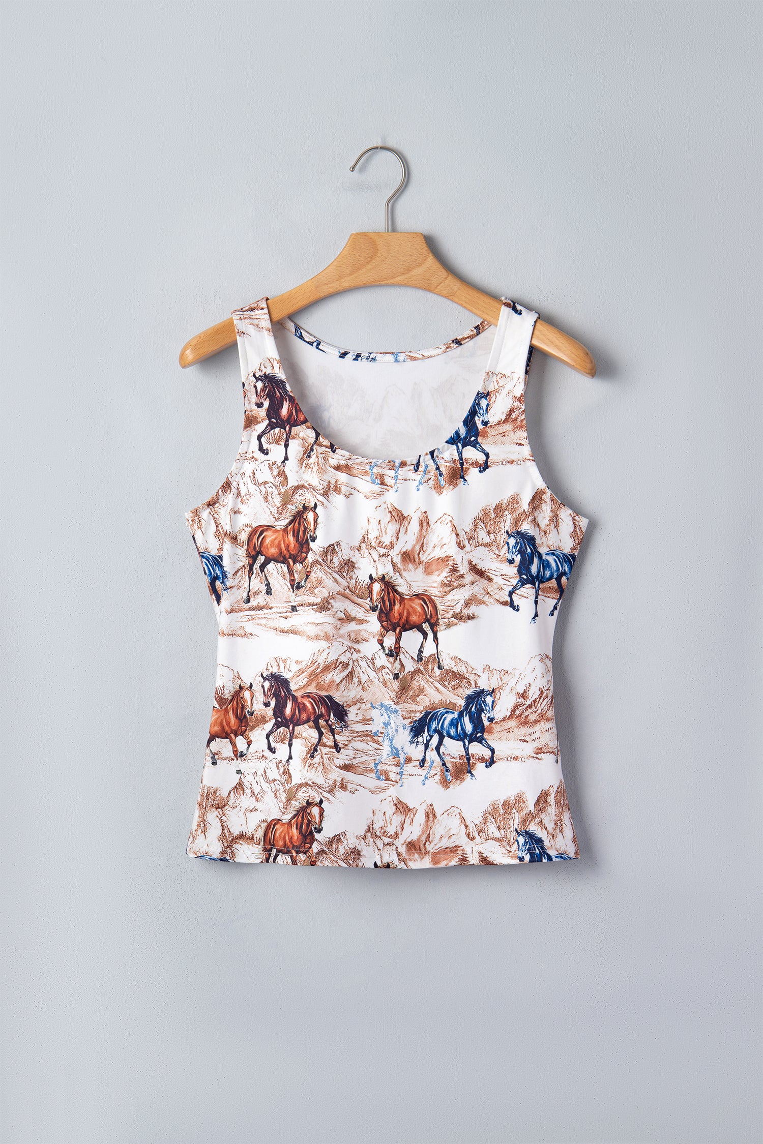 Brown Horse Hat Western Slim Tank Top