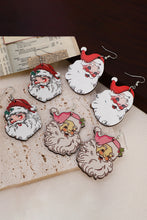 White 3 Pairs Christmas Santa Clause Pendant Hook Earrings