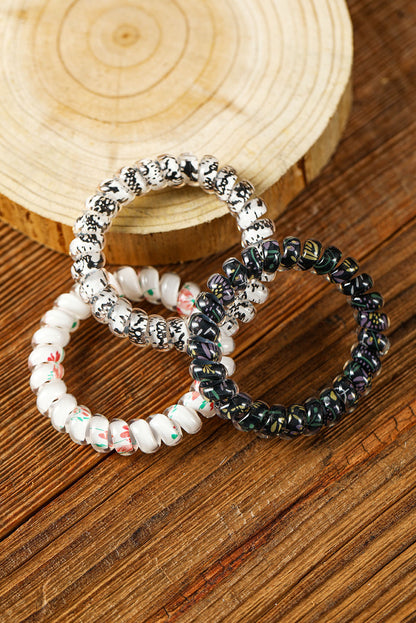 Coletero con cordón para teléfono floral negro