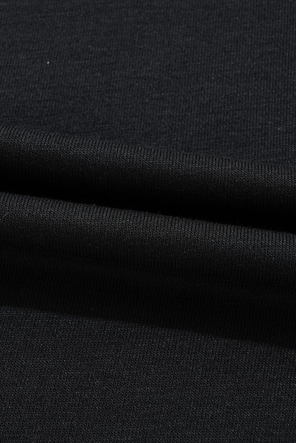 Black Zipper Flutter Sleeve Drawstring High Waist Jumpsuit