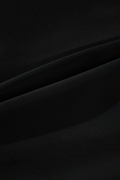 Black High Waisted Drawstring 2-in-1 Side Pocket Color Block Bikini Shorts