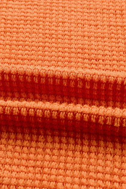 Haut en tricot gaufré à blocs de couleurs léopard