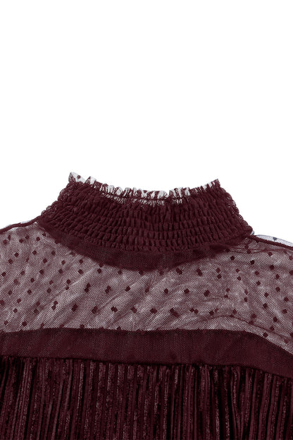 Body en velours côtelé à manches longues et pois transparents