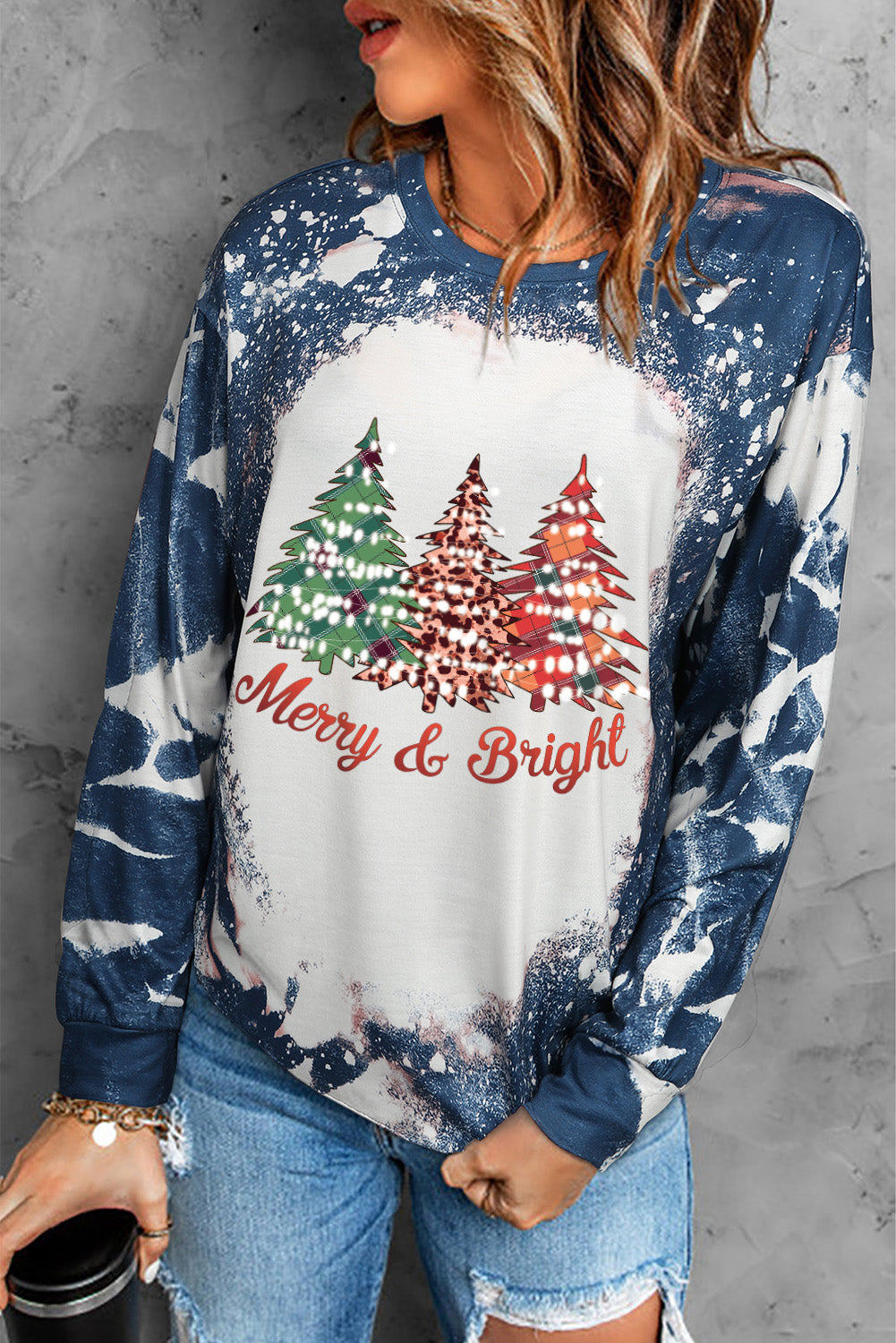 Multicolor Vintage Bleached Burning Vibe Pullover