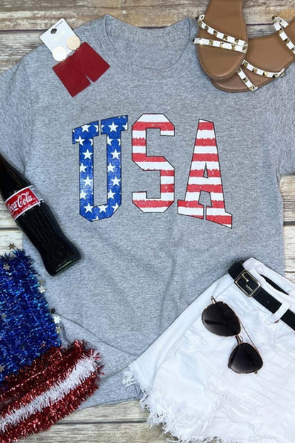 Camiseta caqui con cuello redondo y estampado gráfico de eslogan de MOMLIFE