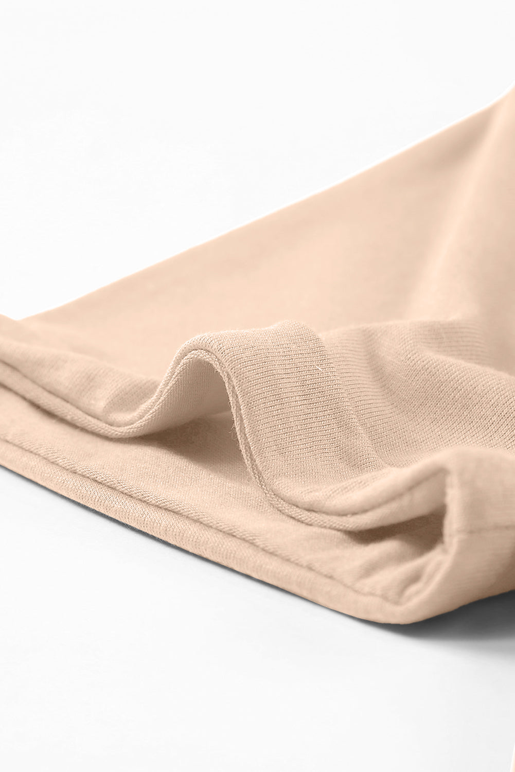 T-shirt à col rond uni décontracté kaki